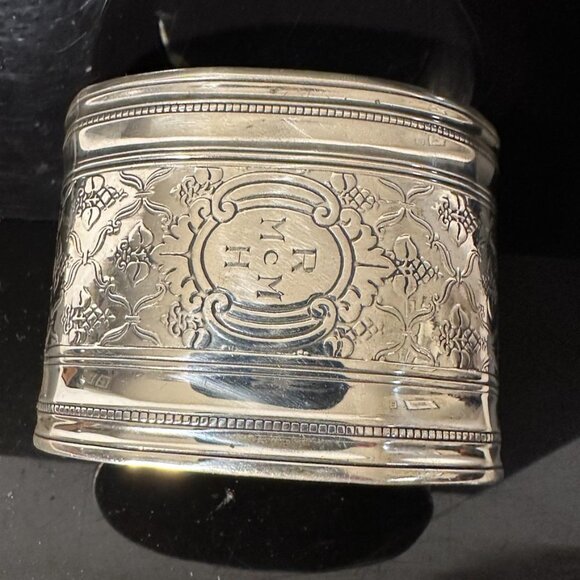 Tiffany & Co. Antique Upcycled Wide Sterling Silver Cuff Bracelet Etched 925 - Picture 3 of 11